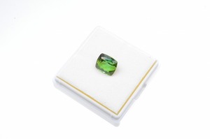 天然グリーントルマリン　ルース　約5.308ct　クッション　GRJソーティング　宝石　ジュエリー　製品制作　電気石　CQ-046