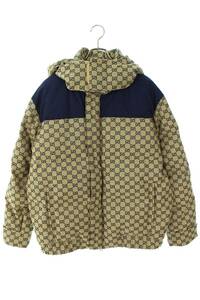 グッチ GUCCI 22AW 715535 Z8A52 サイズ:48 GGキャンバスグースダウンジャケット 中古 SB01