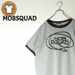 【MOBSQUAD リンガーTシャツ L グレー 古着 A824】