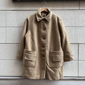 60s 70s USA古着 ウールコート ベージュ キャメル 裏地 チェック柄 CLIMATE fashions アメリカ古着 vintage ヴィンテージ レディース