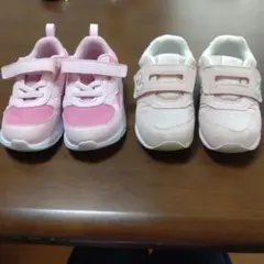 ニューバランス996スニーカー薄ピンク15cm＆PUMAピンクスニーカー15cm