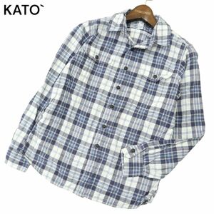 KATO` カトー 通年 長袖 ワーク★ チェック シャツ Sz.XS　メンズ　A4T02238_3#C