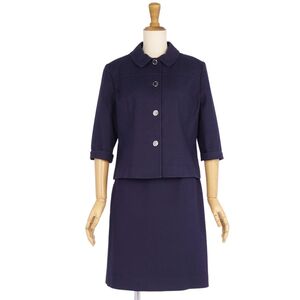 美品 クレージュ courreges セットアップ スカートスーツ ジャケット タイトスカート レディース 9AR(M相当) ネイビー cg04de-rm11f03548