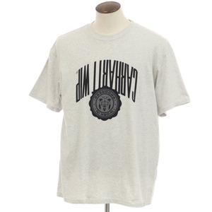 【中古】カーハート Carhartt コットン クルーネック 半袖Ｔシャツ ライトグレー【サイズXL】