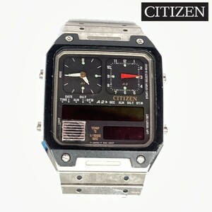 【不動品】CITIZEN シチズン サーモセンサー 8981-084535 腕時計 クオーツ デジアナ レア ヴィンテージ 文字盤 ブラック