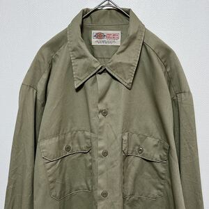 Dickies ディッキーズ　ワークシャツ 長袖シャツ シンプル無地 ロゴ　サイズ17 1/2-32/33