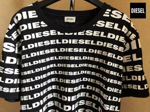 ●美品！DIESEL ディーゼル メンズ オール ロゴ TEE Tシャツ ブラック 黒 サイズL 即決 即納 55DSL ブラックゴールド●507