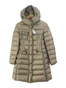 MONCLER◆ダウンジャケット/0/ナイロン/BEG/無地/142-093-49339-05/フーディ/ロゴワッペン