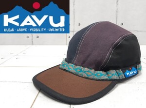 タグ完備 USA製 KAVU ストラップ キャップ アグリー Lサイズ マルチカラー クレイジー CAP 帽子 カブー アウトドア