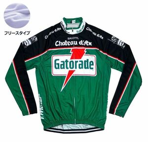 新品 長袖 裏起毛 サイクルジャージ レトロデザイン No17 S イタリア フルジップ ウェア メンズ サイクリング フリース ロードバイク MTB