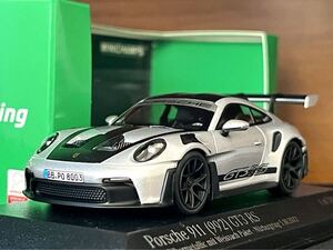 1/43 限定510 ミニチャンプス ポルシェ 911 992 GT3RS Weissach Package 2023 シルバー/ブラックホイール 1:43 Minichamps Porsche