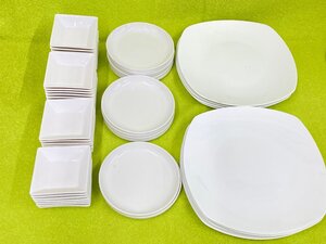 12-04-A24 ◎Q 洋食器 ホワイト 小鉢 中皿 大皿 スクエア プレート ディナープレート 多数 大量 まとめ売り 店舗用 レストラン 中古品