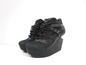 [即日発送] PUMA×McQ Alexander McQueen Leap WOMAN 357164-01 ウェッジソール 厚底スニーカー コラボ 22.5cm ブラック ブーツ 313