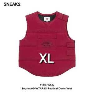 21AW Supreme WTAPS Tactical Down Vest Red XLarge シュプリームダブルタップスタクティカルダウンベスト赤