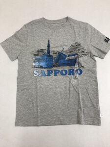 ＧＡＰ■新品■160■ギャップ■GAPロゴ■グレー■Ｔシャツ■札幌の町の情景がおしゃれです■21■1-1