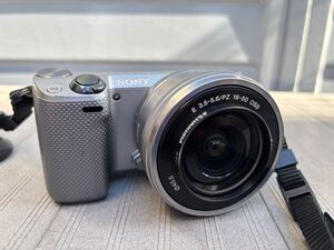 SONY α NEX-5R 16-50mm F3.5-5.6 ミラーレス一眼レフカメラセット シルバー 現状品