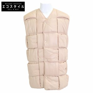 BOTTEGA VENETA ボッテガヴェネタ 国内正規 645005 V06E0 カーフレザー中綿ベスト ジャケット M-L ベージュ メンズ