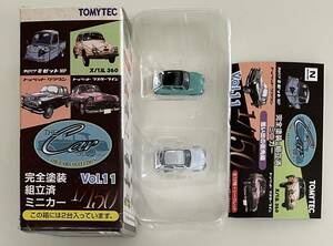 送料200円〜 希少 未使用品 トミーテック 1/150 ザ・カーコレクション vol.11 スバル 360　薄緑 / 水色　2台セット　