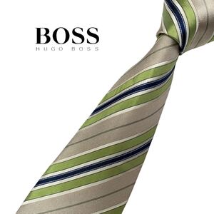 HUGO BOSS ネクタイ やや細身 レジメンタル柄 ストライプ柄 ヒューゴボス USED 中古 m1384