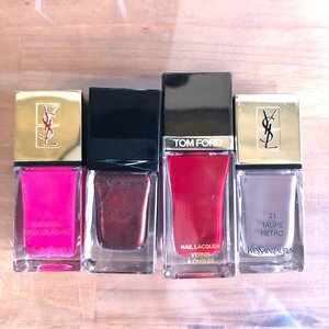 ネイルカラー　４点セット　残量：８割～満水程度　ジバンシイ　TOM FORD　YSL　マニキュア　ネイルエナメル　コスメ　u957