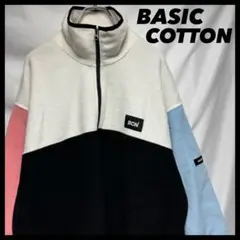 BASIC COTTON BCN. フリースジャケット ハーフジップ 32