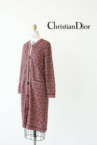 Christian Dior クリスチャン ディオール ツイード ニット カーディガン コート size 38 6A24858AM536 0607643