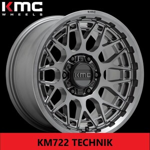 US オフ系 スタイルに! KMC KM722 TECHNIK 8.5J×17in IS18 139.7 アンスラサイト トライトンGSR プラド ハイラックス FJ に