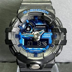 美品 CASIO カシオ G-SHOCK Gショック GA-710-1A2JF メンズ 腕時計 アナデジ クオーツ ラウンド ガリッシュカラー ブルー文字盤 ブラック