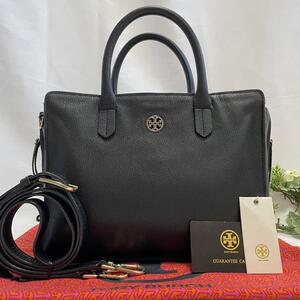 【極美品】TORY BURCH トリーバーチ ロビンソン 2way ショルダーバッグ ハンドバッグ レザー 肩掛け ブラック 黒 レディース