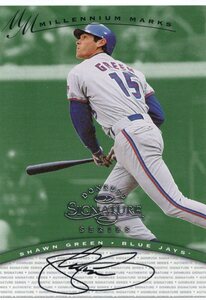 MLB 1997 DONRUSS SIGNATURE MILLENNIUM MARKS SHAWN GREEN ショーン・グリーン 直筆サイン　新品ミント状態品