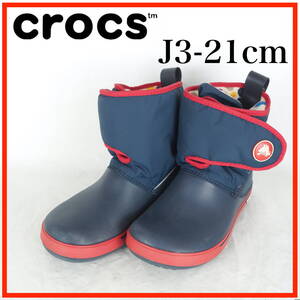 EB7030*crocs*クロックス*ジュニアブーツ*J3-21cm*ネイビー