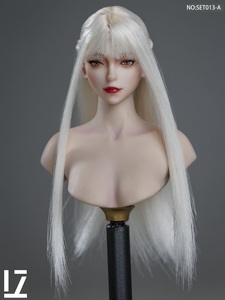 ★LZ Toys★1/6 女性ヘッドパーツ A : White Hair（SET013A）7088