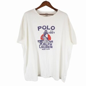 Polo by Ralph Lauren ポロバイラルフローレン ワンポイント 半袖Ｔシャツ 大きいサイズ ホワイト (メンズ 2XB) 中古 古着 O5231