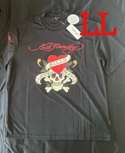 ED HARDY エドハーディー メンズ Tシャツ ED1407 ブラック スカル ドクロ LLサイズ 新品 未使用 1点限り