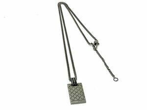 1円 ■極美品■ GUCCI グッチ SV925 チェック柄 ネックレス ペンダント アクセサリー メンズ レディース シルバー系 FA8122