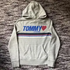 Y2K TOMMY スウェット パーカー グレー フーディ 人気デザイン 古着