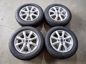 YS14343【送料無料175/65R15】アクア スペイド ポルテ ヴィッツ GP1フィット等 中古スタッドレスセット★15×5.5J 100/4H ET50★