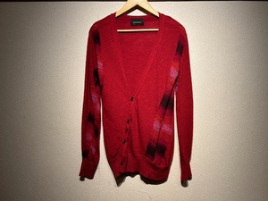 ♪送料無料★DIET BUTCHER SLIM SKIN★カーディガン★Asymmetric Riders Knit Cardigan★ダイエットブッチャー★2011AW★レッド★1(S)♪