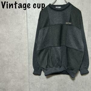 【Vintage cup】（one）パッチワークトレーナー＊キルティング＊厚地