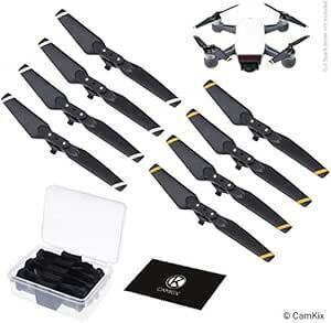 CamKix 付替プロペラDJI Spark-2セット(8ブレード)-便利な収納ボックス付き-クイックリリース折りたたみ式ウィング