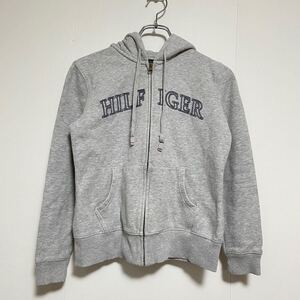 TOMMY HILFIGER トミー ヒルフィガーメンズ 裏起毛 フード付き ジップアップパーカー グレー Sサイズ