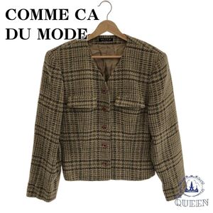 COMME CA DU MODE コムサデモード ジャケット トップス 長袖 チェック ブラウン キュプラ 901-347 送料無料