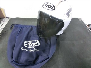 T【R4-94】【100サイズ】ARAI アライ SZ-RAM4 カフェレーサー 白 ジェットヘルメット Lサイズ 59-60cm/※傷あり