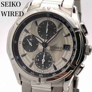 SEIKO セイコー WIRED クロノグラフ 7T92-0GB0 デイト クォーツ メンズ腕時計 ジャンク 5-252-I