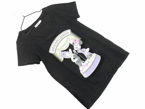 ネコポスOK MILKFED ミルクフェド ディズニー プリント Tシャツ sizeS/黒 ■◆ ☆ efa7 レディース