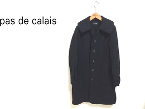 pas de calais コート ウール アウター 紺ネイビー パドカレ