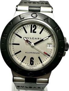 1円〜 Y ATモデル BVLGARI ブルガリ アルミニウム AL38TA シルバーダイヤル メンズ 自動巻き デイト アンティーク 時計 92698645