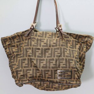 FENDI フェンディ ズッカ柄 ファスナー付き トートバッグ ◆993f02