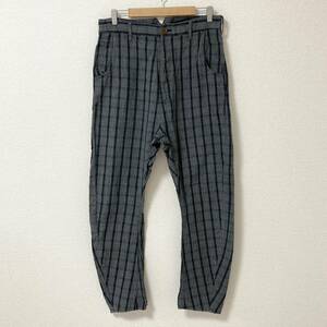 リネン vivienne westwood MAN サルエルパンツ コットン チェック 50サイズ ヴィヴィアンウエストウッド マン 麻 archive 4010090