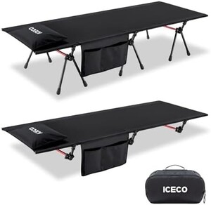 【新品送料無料】ワイドコット ICECO コット キャンプ 簡易ベッド「2WAYハイ/ロー切替可能・耐荷重180KG・静音設計・高